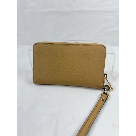 Michael Kors Leather Zip Around Wristlet Wallet butterscotch yellow - Picture 2 of 11